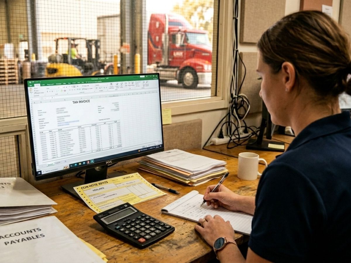 Freight invoice generated from a consignment on screen-1