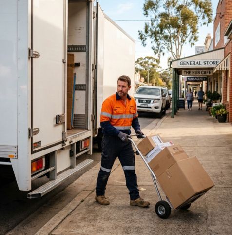 Homepage - Rigid truck making a delivery in regional Australia-1